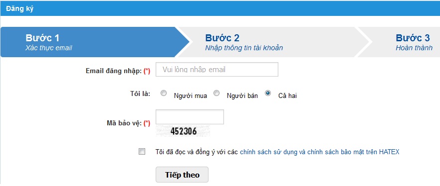 Thông báo cải tiến chức năng đăng ký tài khoản trên Hatex.vn